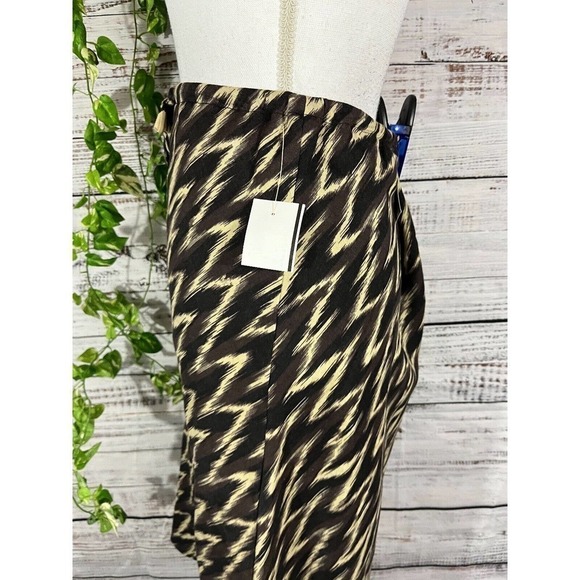 Sherry Taylor skirt size Small Brown Khaki Bias Knee A Line Church Career Casual - Picture 6 of 9